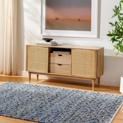 Jean Area Rug - 32477 by Livabliss in tan, beige, dark blue, blue, light blue. Made from main: 100% recycled fabric in a unique style.