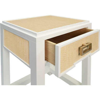Jean One Drawer Side Table by Worlds Away. Made from solid wood, mdf in a eclectic & global style.