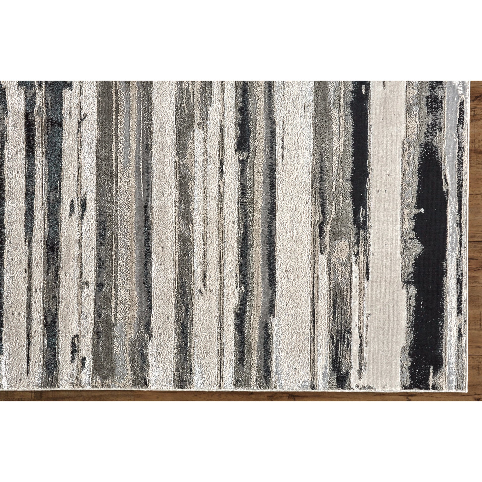 Micah Rug - 3049F by Feizy in silver, gray, black. Made from polyester, polypropylene in a unique style.