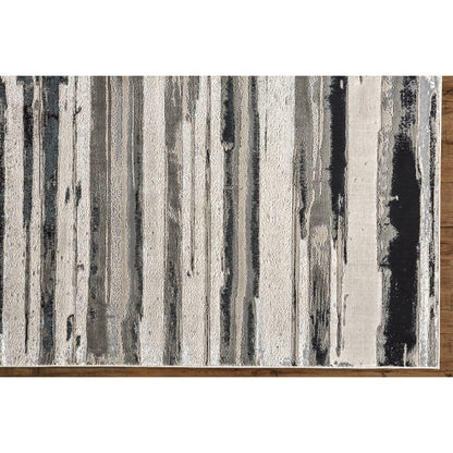 Micah Rug - 3049F by Feizy in silver, gray, black. Made from polyester, polypropylene in a unique style.