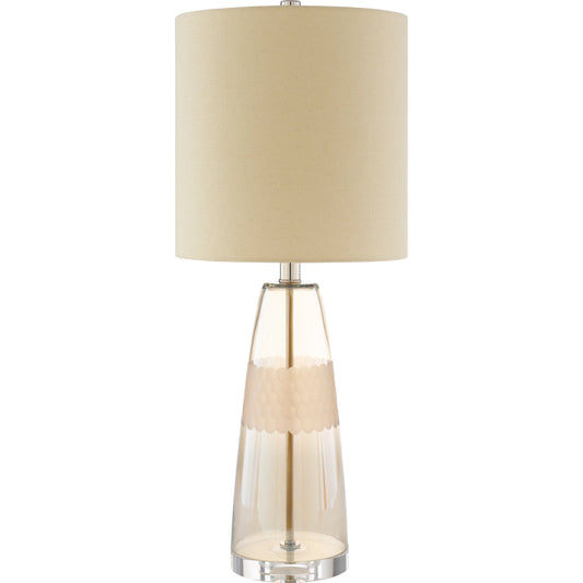Jersey - 23750 by Surya in champagne, translucent, clear, white, metallic brass, beige and khaki, white. Made from polyester, glass, crystal, metal in a coastal style.
