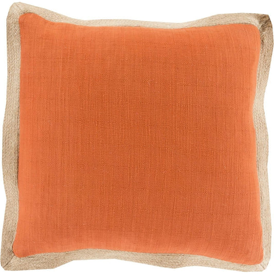 Jute Flange Pillow - 13400 by Surya. Made from 90% cotton, 10% jute in a modern style.