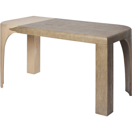 Surfrider Table by Global Views. Made from oak wood, poplar wood, steel in a transitional style.