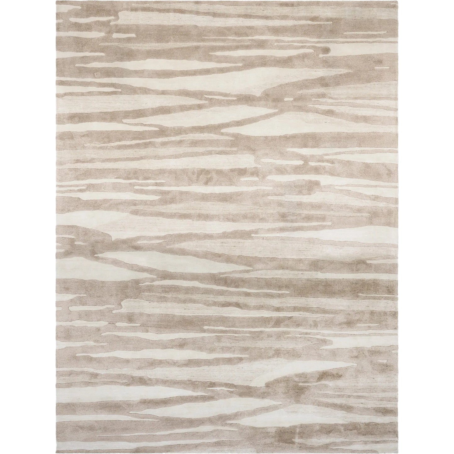 005 SI-2523979 | Primary Silo | Wavelength Rug by Global Views in natural. Made from 50% wool, 50% viscose, canvas backing in a unique style.