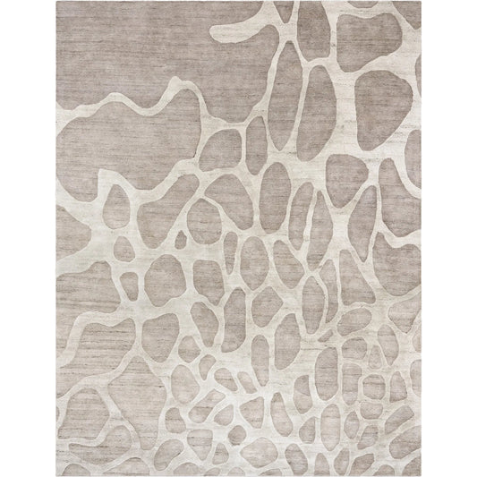 Resonance Rug by Global Views in natural. Made from 50% wool, 50% viscose, canvas backing in a unique style.