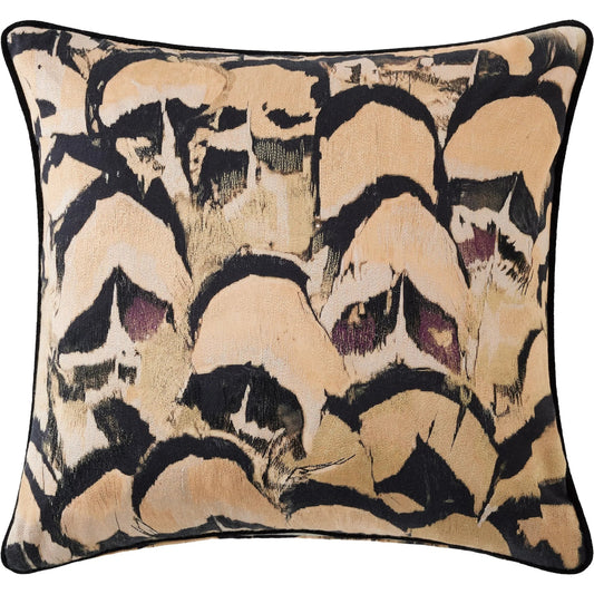 Feathers Pillow by Global Views in natural. Made from cotton satin thick, cotton duck thin in a traditional style.
