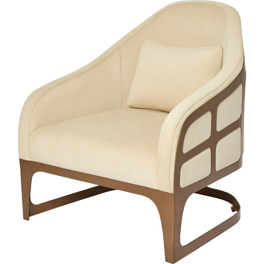 Soho Chair by Global Views in copper bronze. Made from iron, fabric in a transitional style.