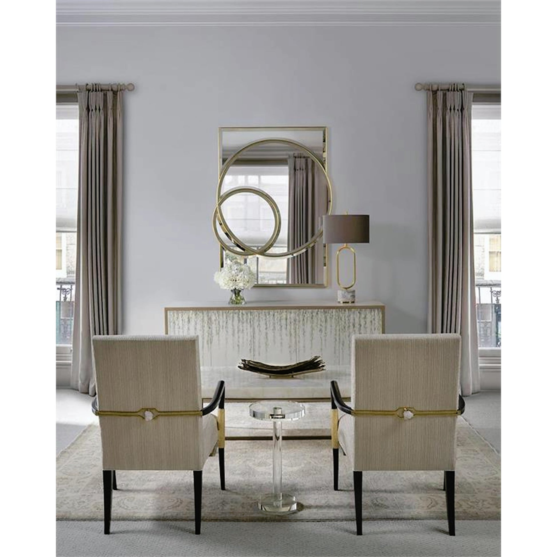 Round Crystal Martini Table by John-Richard in natural. Made from crystal in a modern style.