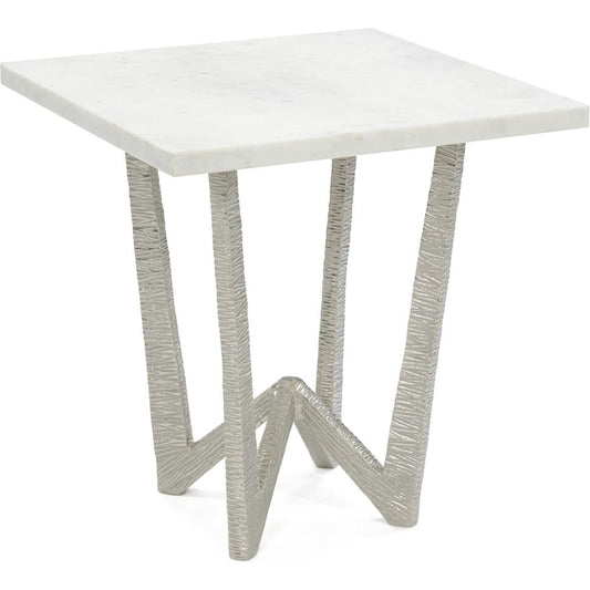 001 SI-1903773 | Additional Silo | End Table in Nickel with Marble Top by John-Richard in nickel. Made from nickel in a modern style.
