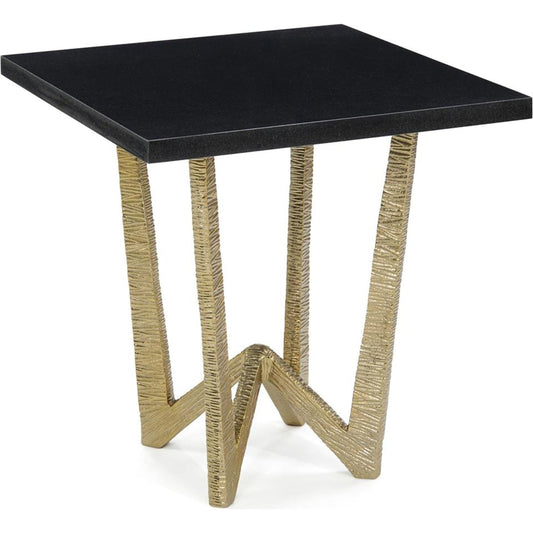 001 SI-1904035 | Additional Silo | End Table in Brass with Granite Top by John-Richard in gold and brass. Made from brass in a modern style.