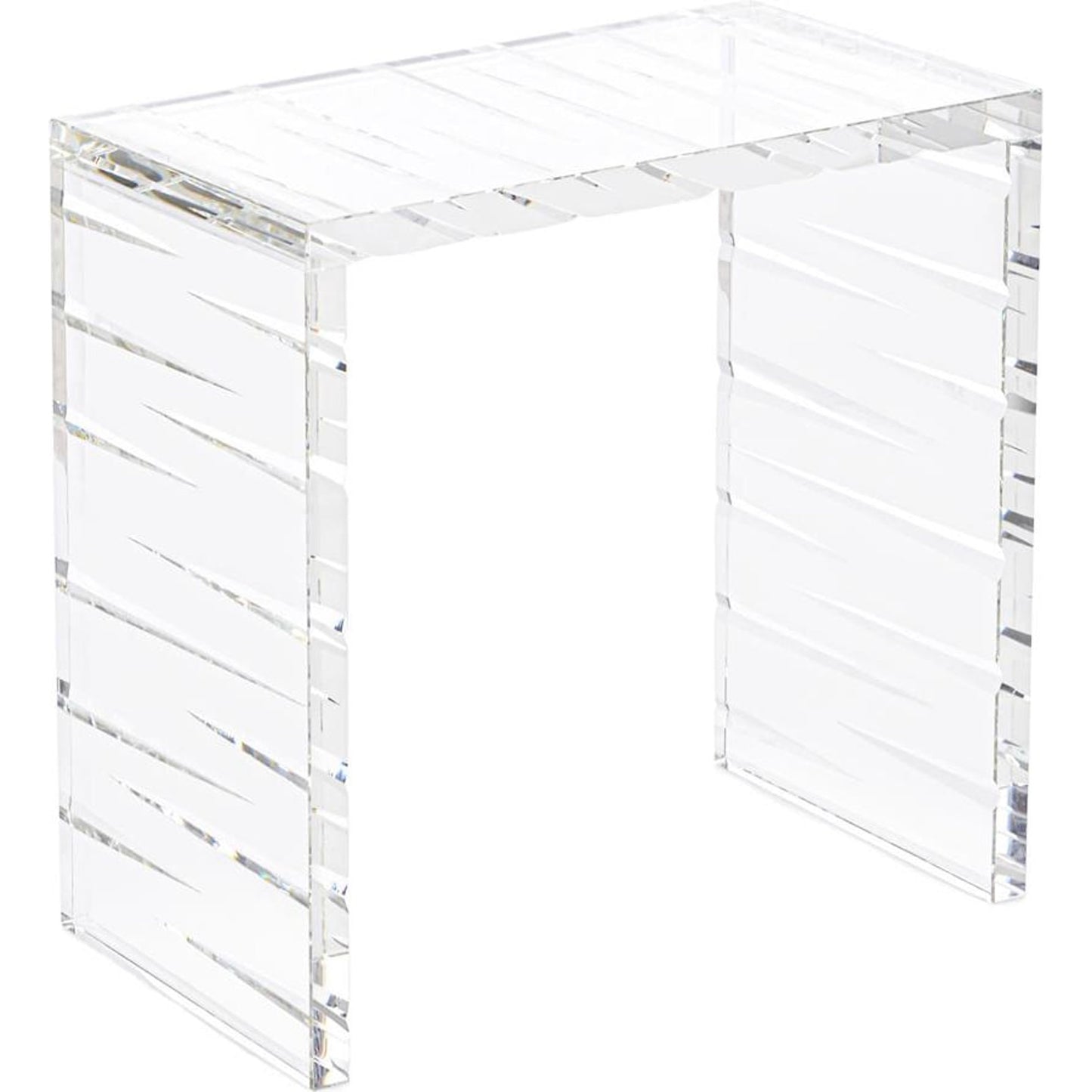 001 SI-1904045 | Primary Silo | Cut Crystal Side Table by John-Richard in clear. Made from crystal in a modern style.