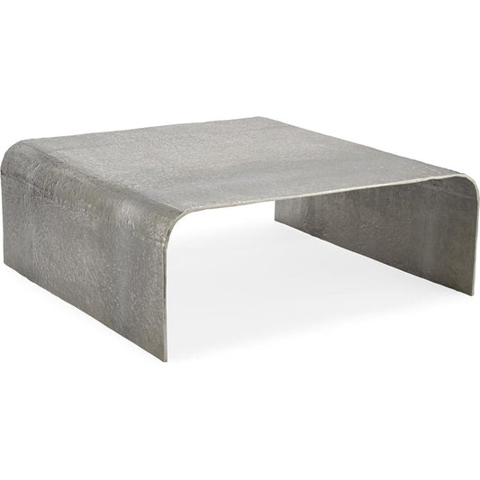 Cocktail Table by John-Richard in nickel, red and nickel. Made from nickel in a modern style.