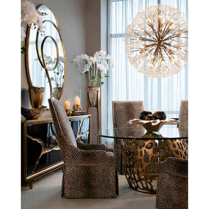 Addison Dining Table Base Only by John-Richard in antique gold. Made from unique in a modern style.