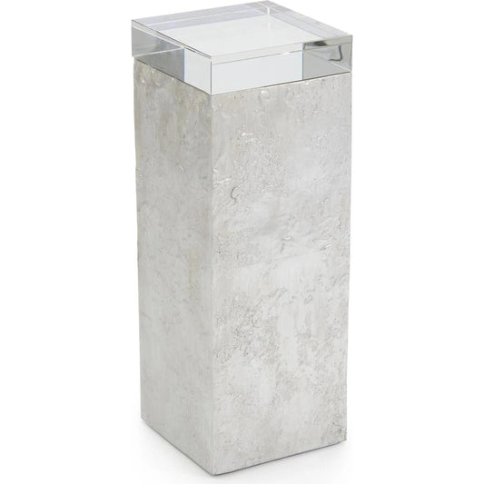 Lennox Pedestal by John-Richard in silver leaf. Made from unique in a unique style.