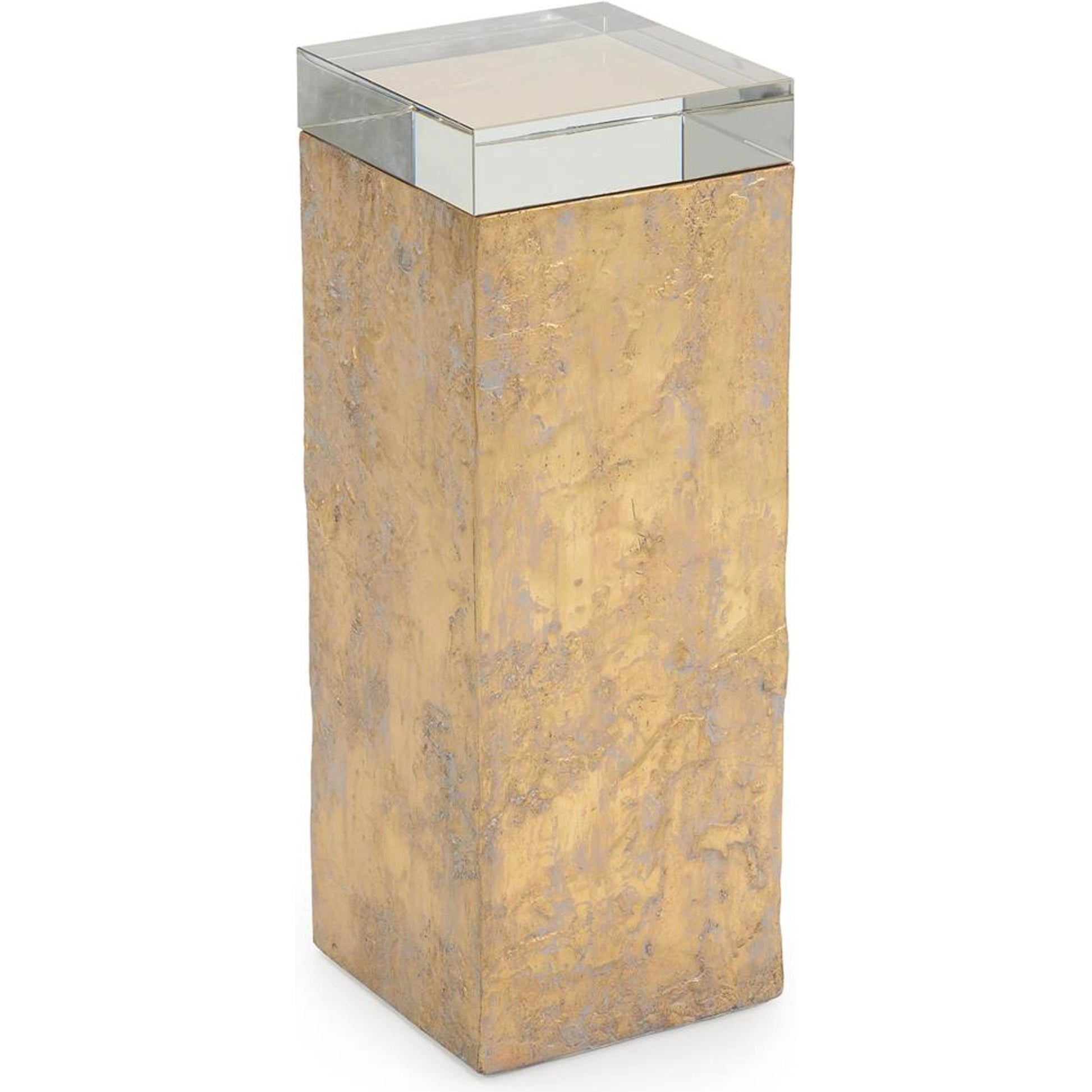 Hudson Pedestal by John-Richard in gold leaf. Made from unique in a modern style.