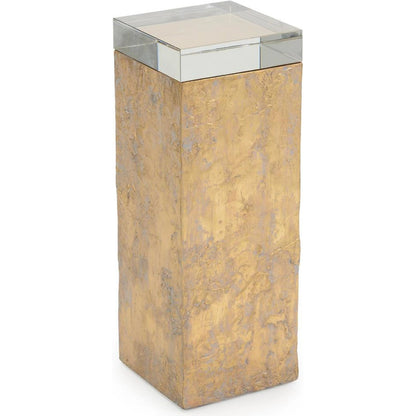 Hudson Pedestal by John-Richard in gold leaf. Made from unique in a modern style.