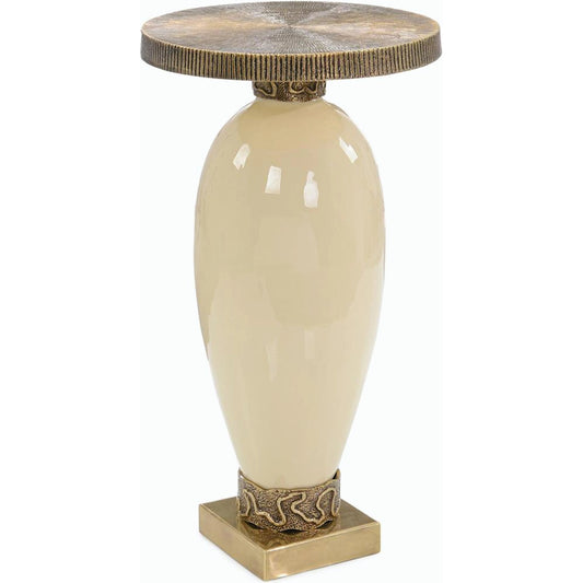 Delphi Side Table, Ivory by John-Richard in ivory. Made from unique in a modern style.