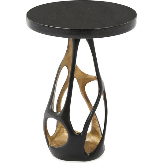 Nexus Side Table by John-Richard in dark bronze, champagne. Made from unique in a unique style.