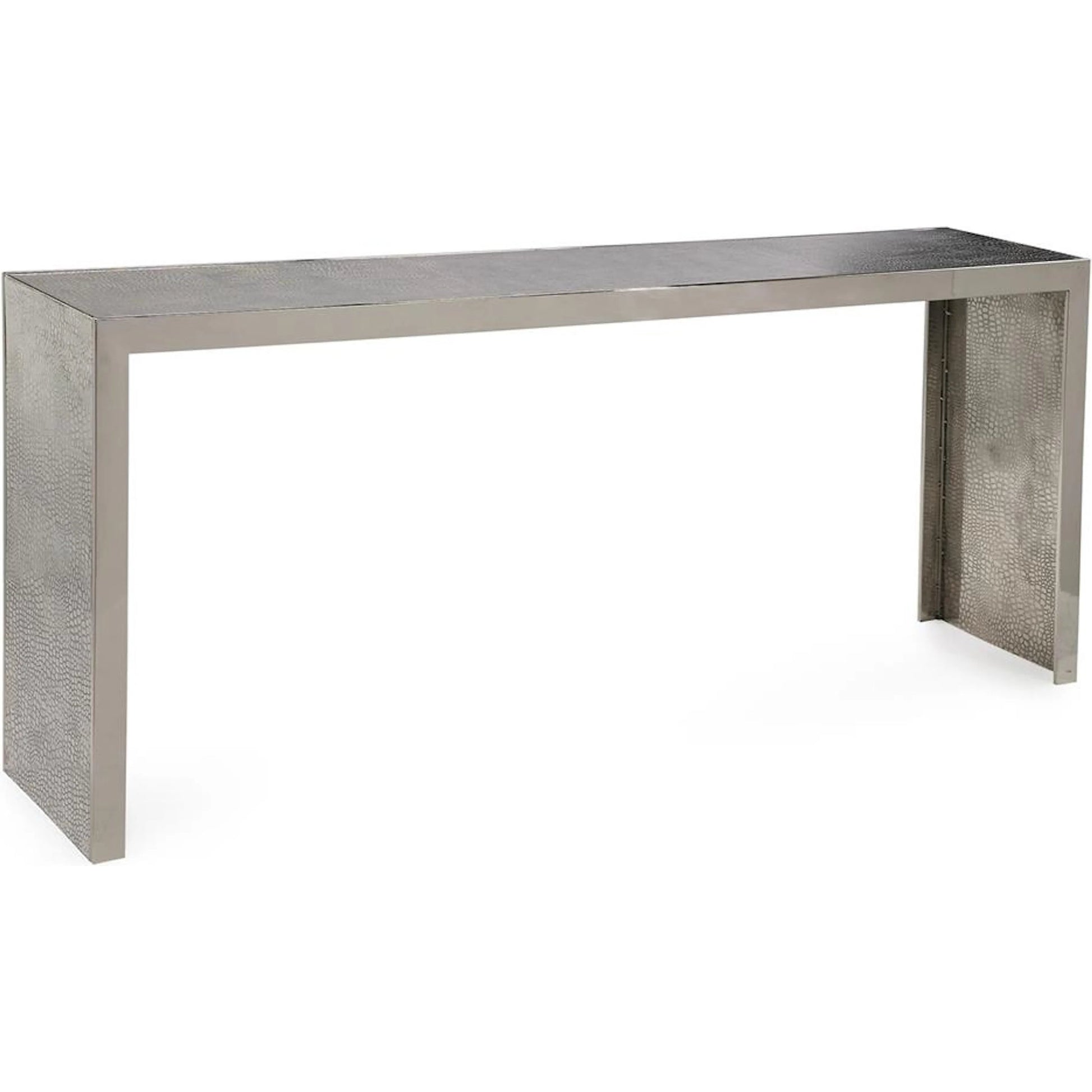 Silver Serpent Console Table by John-Richard in polished nickel. Made from unique in a modern style.
