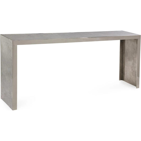Silver Serpent Console Table by John-Richard in polished nickel. Made from unique in a unique style.