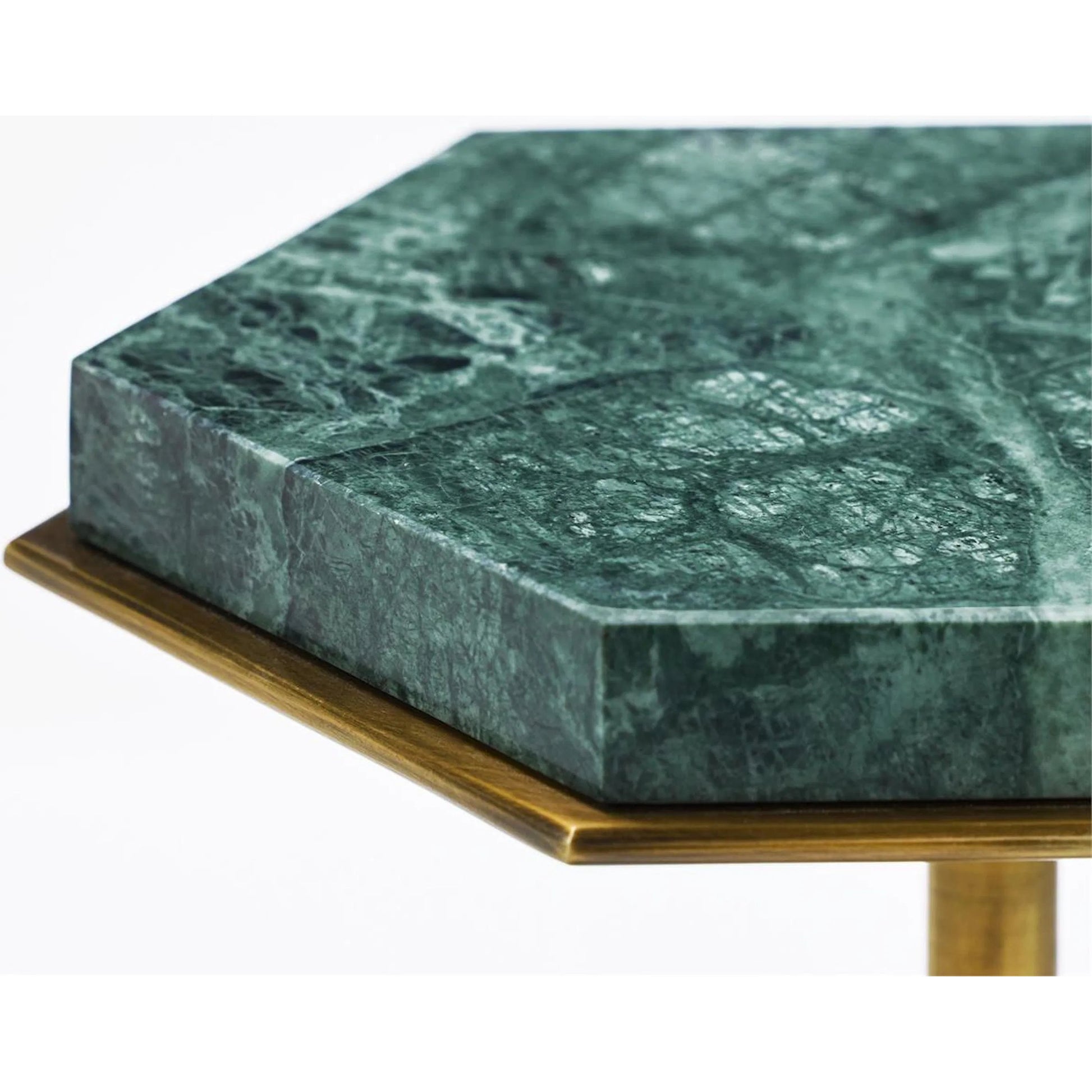 Verde Alpi Martini Table by John-Richard in verde green, brass. Made from unique in a modern style.
