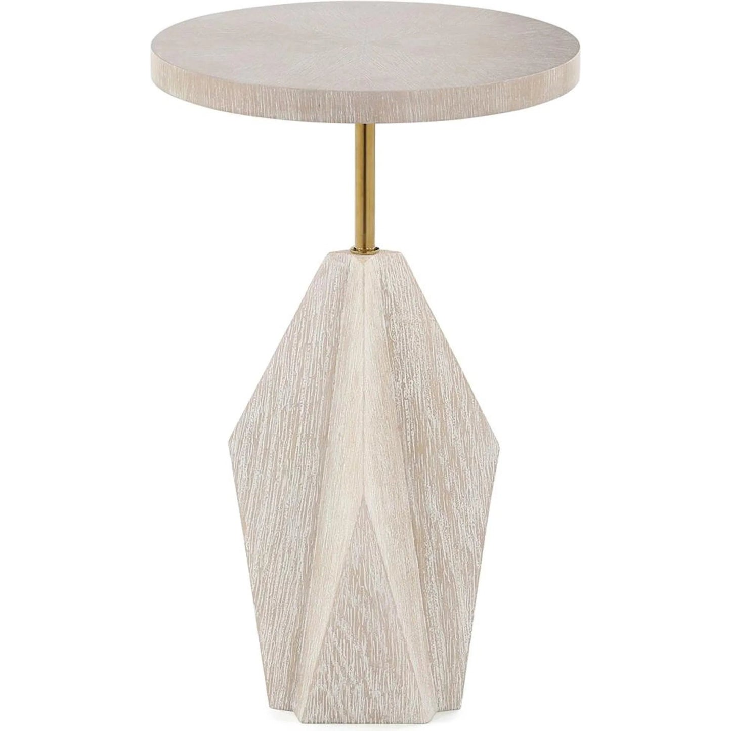 002 SI-2373041 | Additional Silo | Brynna Side Table by John-Richard in light brown and grey washed, polished stainless steel. Made from oak wood, steel in a transitional style.