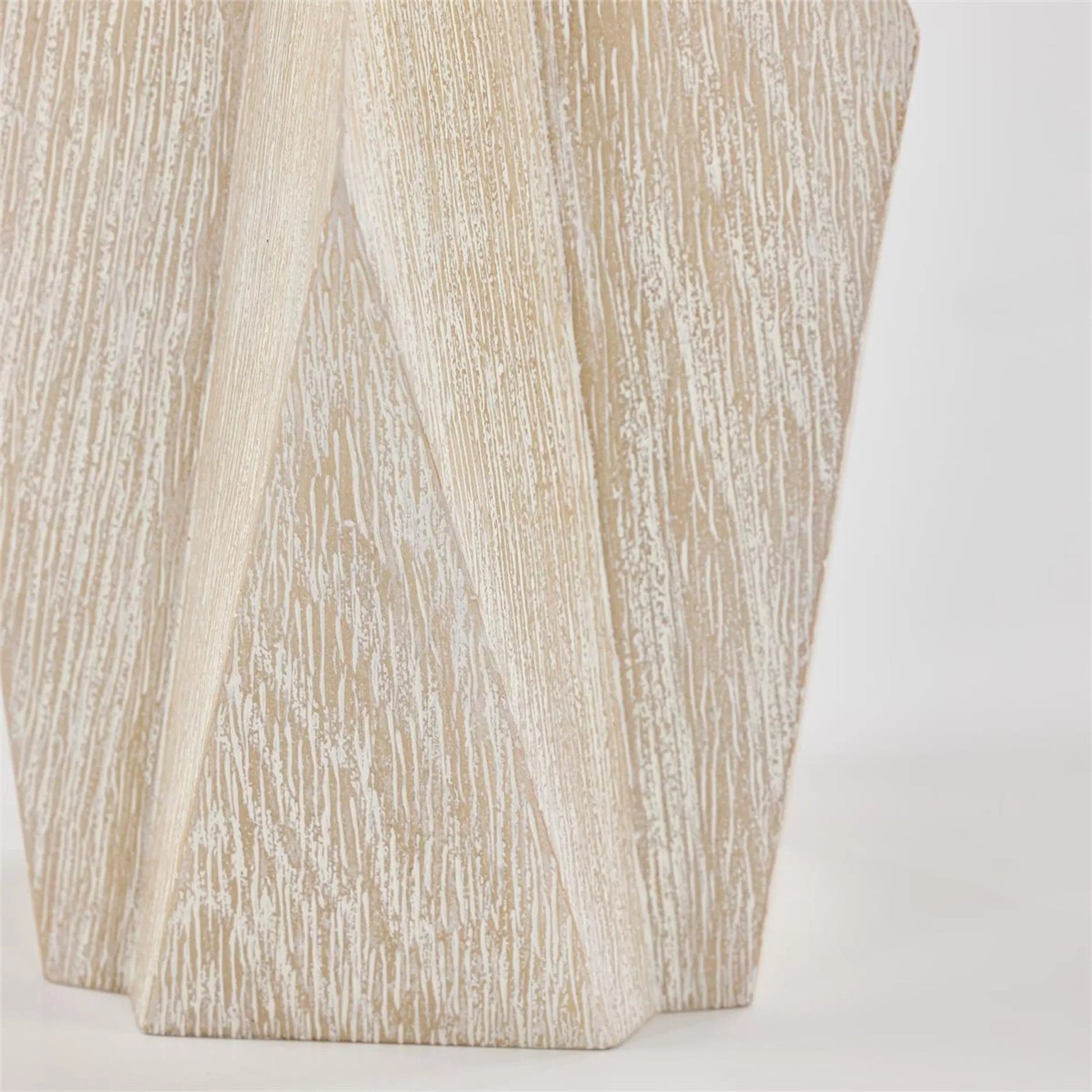 Brynna Side Table by John-Richard in light brown and grey washed, polished stainless steel. Made from oak wood, steel in a transitional style.