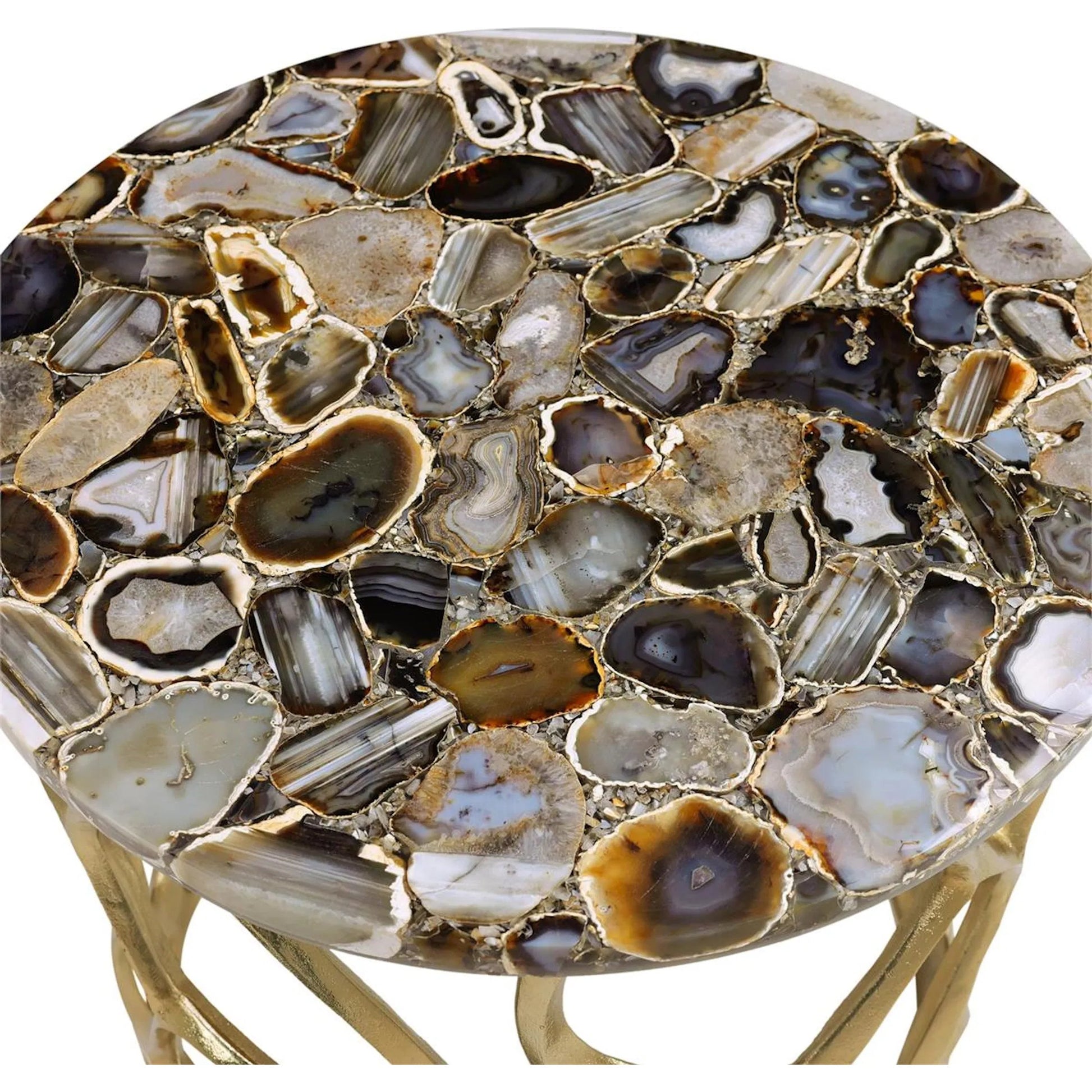 Renata Side Table by John-Richard in brass. Made from unique in a modern style.