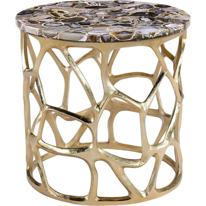 Renata Side Table by John-Richard in brass. Made from unique in a modern style.