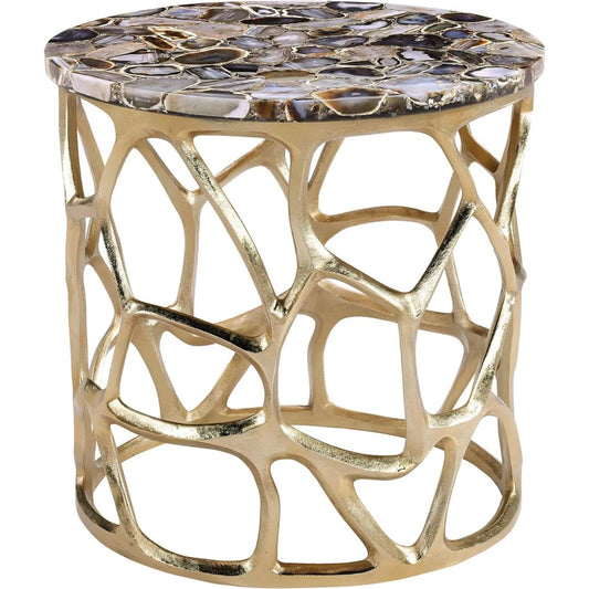 Renata Side Table by John-Richard in brass. Made from unique in a unique style.
