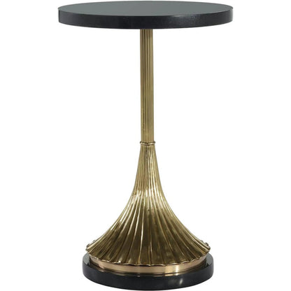 Lithe Accent Table by John-Richard in black, antique brass. Made from unique in a modern style.