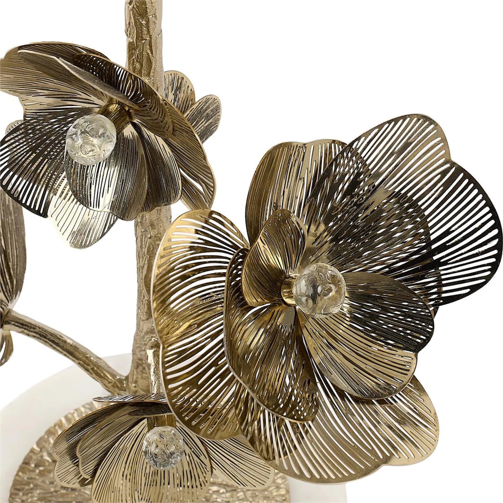 Golden Camellia Accent Table by John-Richard. Made from unique in a unique style.