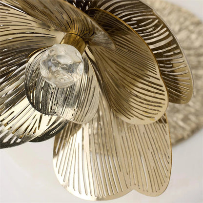 Golden Camellia Accent Table by John-Richard. Made from unique in a unique style.