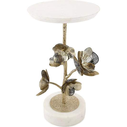 Golden Camellia Accent Table by John-Richard. Made from unique in a unique style.