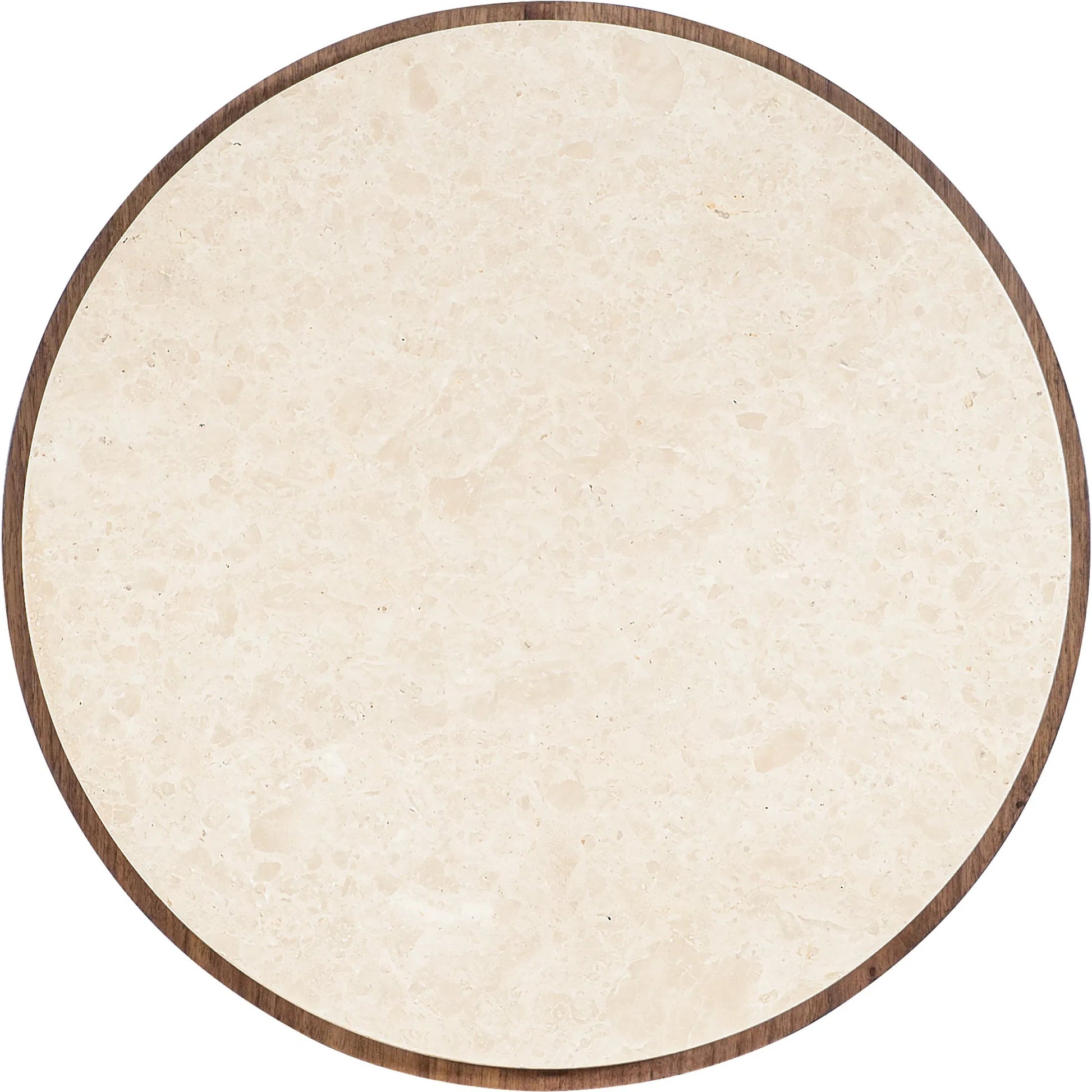 Eleana Round End Table by Hooker Furniture in light caramel, quartered walnut veneers, marble. Made from walnut veneers, marble in a modern style.