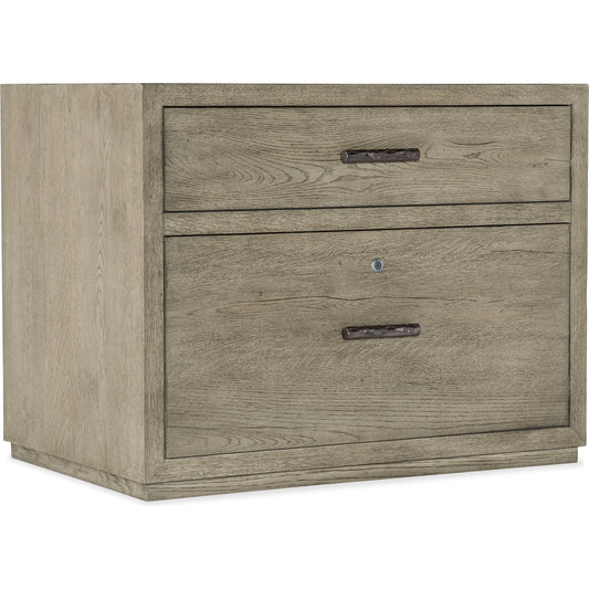 Linville Falls Lateral File by Hooker Furniture in mink, antique pewter. Made from oak veneers in a modern style.