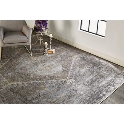 Sarrant Transitional Rug - 3963F by Feizy in gray, silver, ivory. Made from viscose, polyester in a unique style.
