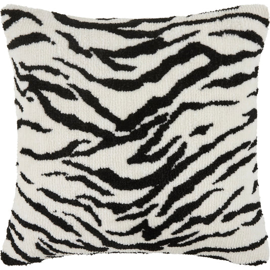 Jungle Cat 540869 Pillow by Surya in white, black. Made from polyester, cotton in a unique style.