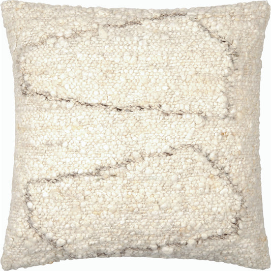 Jagged Pillow - 493488 by Surya in cream, brown. Made from wool, cotton in a modern style.