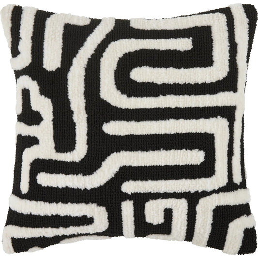 Juggernaut 540875 Pillow by Surya in white, black. Made from polyester, cotton in a unique style.