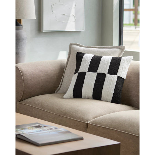 Juggernaut 540880 Pillow by Surya in white, black. Made from polyester, cotton in a unique style.