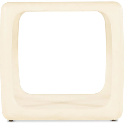 Westwood End Table by Hooker Furniture in white plaster. Made from wood veneers in a transitional style.