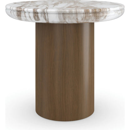Seychelles Accent Table by Caracole in retro walnut. Made from asian hardwood, walnut in a modern style.