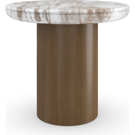 Seychelles Accent Table by Caracole in retro walnut. Made from asian hardwood, walnut in a modern style.