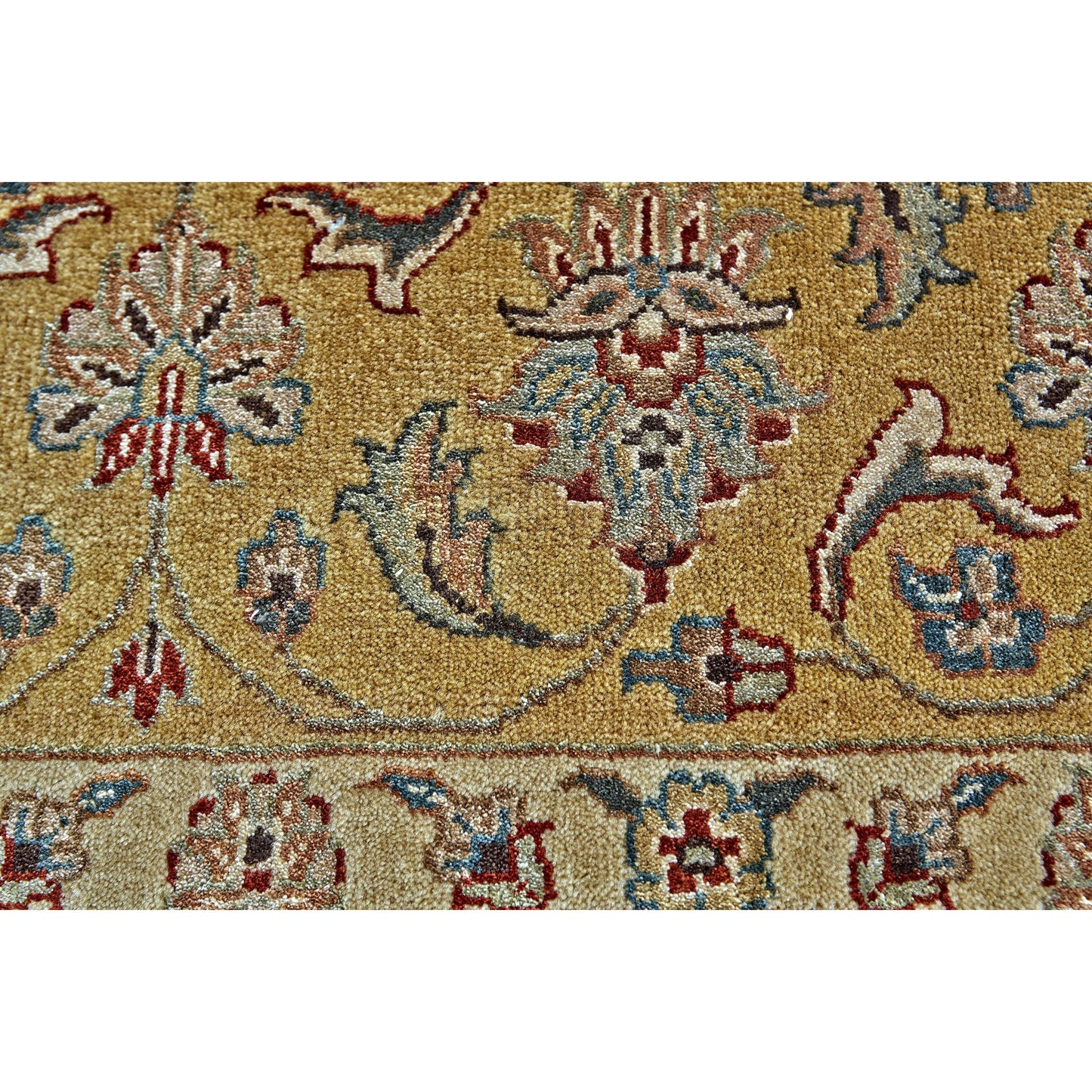 003 SI-1869590,SI-1869591,SI-1869592 | Closeup | Sophia Rug - 6581F by Feizy in gold, black. Made from silk, wool in a unique style.