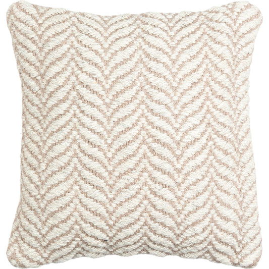 Jhansi Pillow - 479657 by Surya in ivory, pearl, ash. Made from front: 80% wool, 20% viscose, back: 100% cotton in a modern style.