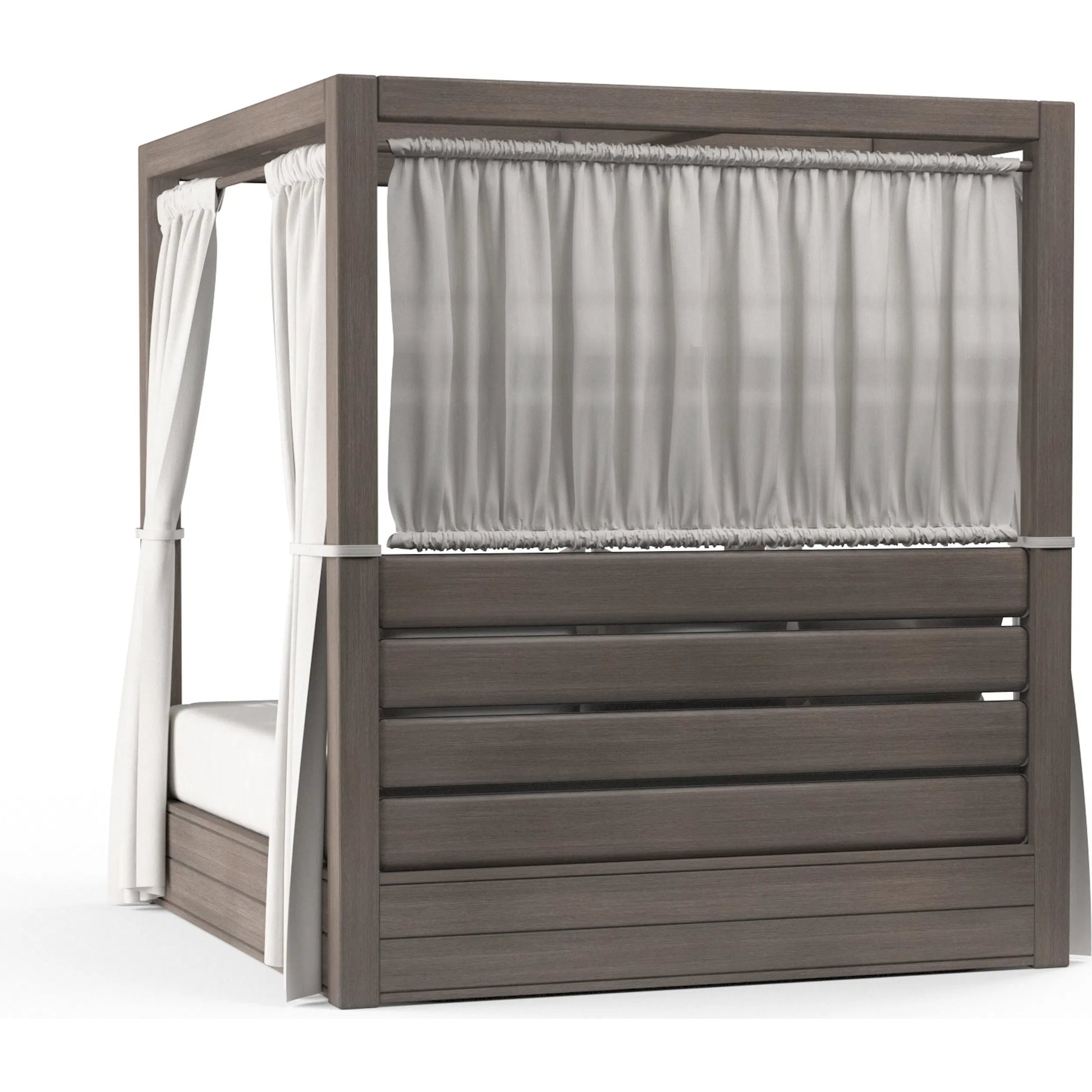 Laguna Outdoor Resort King Daybed by Sunset West in driftwood. Made from aluminum in a modern style.