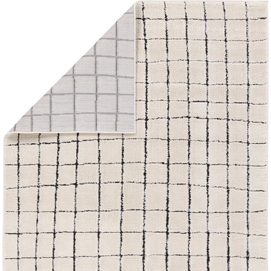Jaida JID21 Rug by Jaipur Living in ivory, black. Made from 70% polypropylene 30% polyester in a unique style.