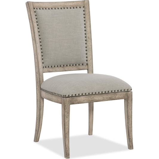 Vitton Side Chair (Set of 2) by Hooker Furniture in grey and mercantile white. Made from fabric in a traditional style.