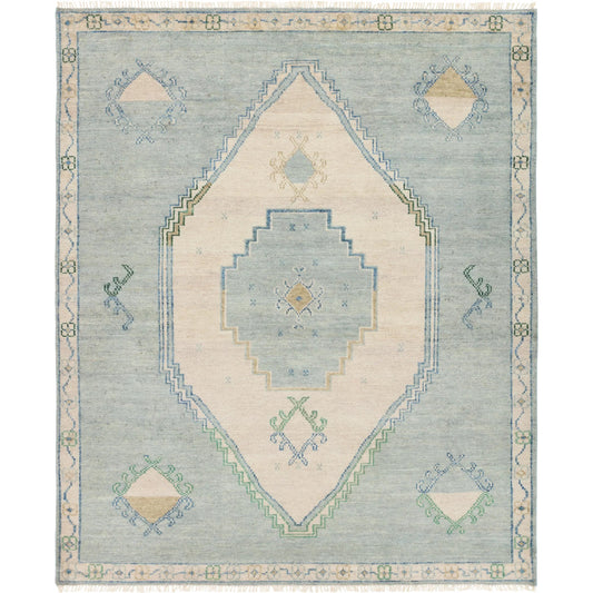 Jinsen JIN07 Rug by Jaipur Living in blue, green. Made from 100% wool in a unique style.